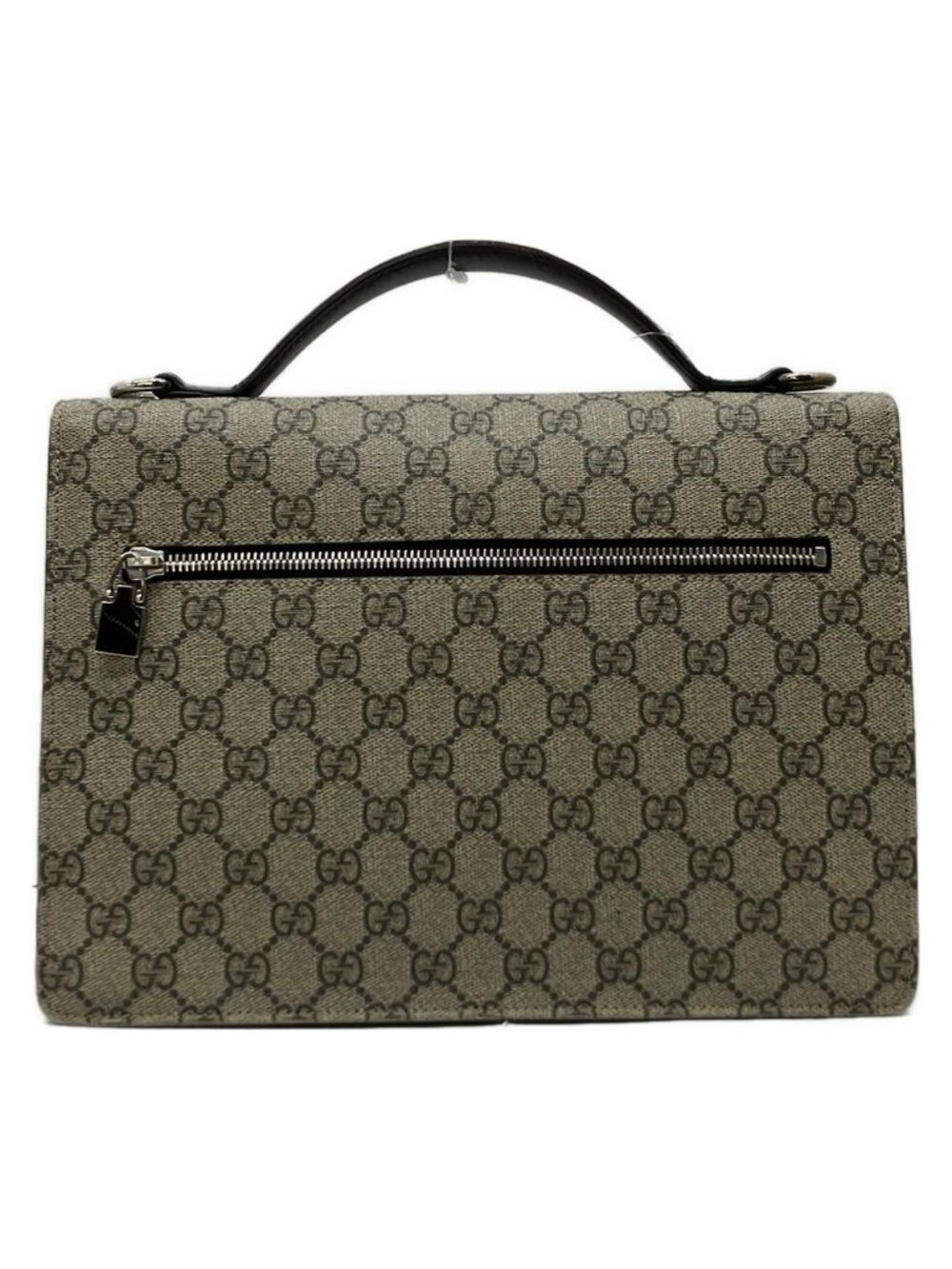 Gucci Handbag GG Plus Supreme Beige Dark Brown Leather - Picture 3 of 10